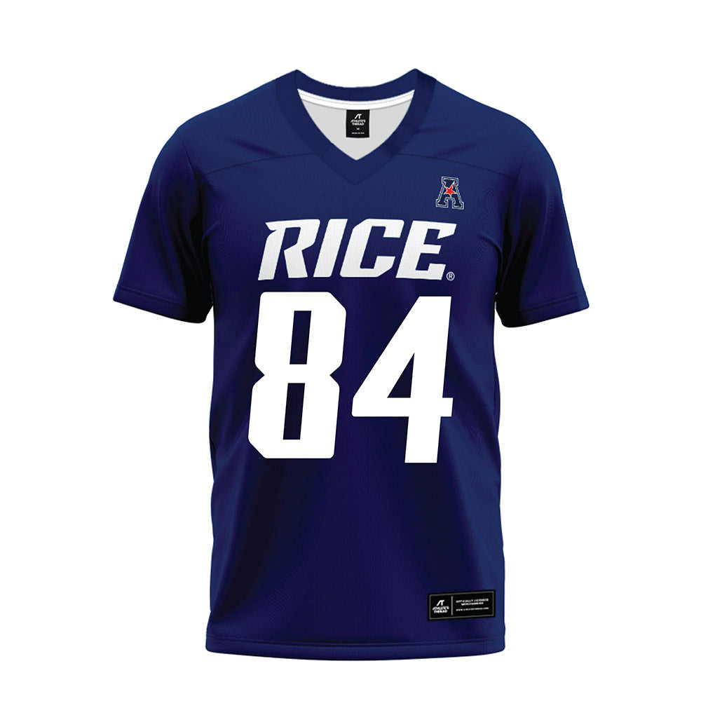 Rice - NCAA Football : Ethan Powell - Navy Blue AAC Premium Football Jersey