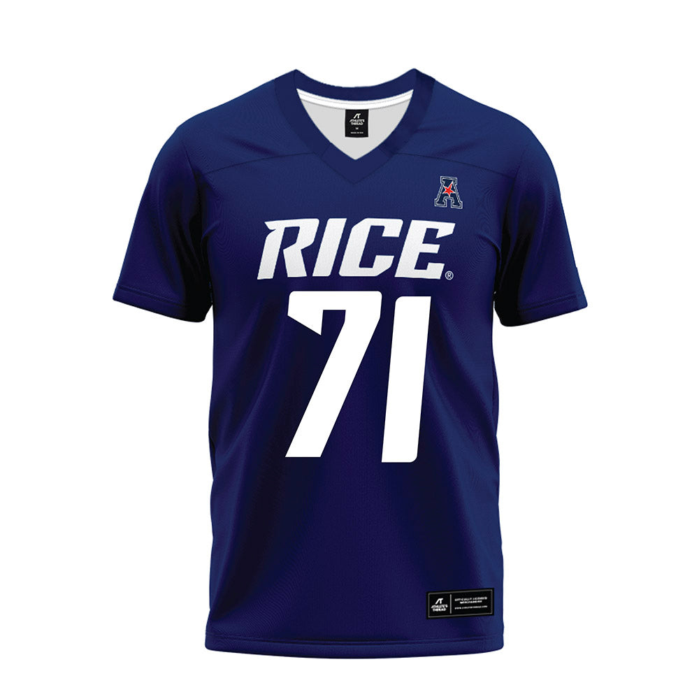 Rice - NCAA Football : Clay Servin - Navy Blue AAC Premium Football Jersey