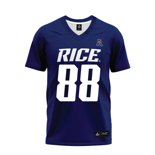 Rice - NCAA Football : Jaggar Hebeisen - Navy Blue AAC Premium Football Jersey