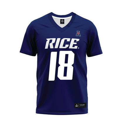 Rice - NCAA Football : Conor Hunt - Navy Blue AAC Premium Football Jersey