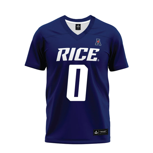 Rice - NCAA Football : Andrew Awe - Navy Blue AAC Premium Football Jersey-0