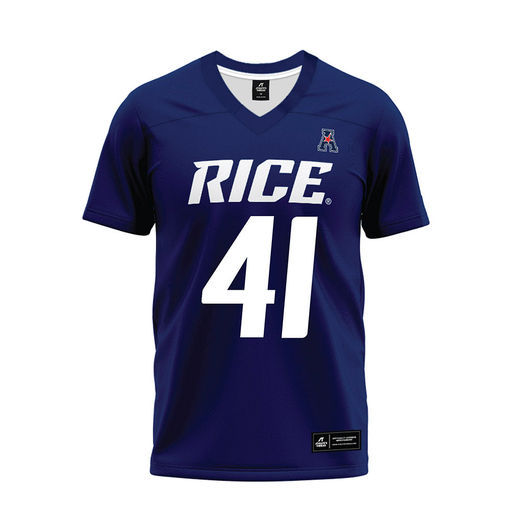 Rice - NCAA Football : Plae Wyatt - Navy Blue AAC Premium Football Jersey-0