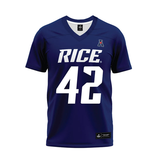 Rice - NCAA Football : Trey Phillippi - Navy Blue AAC Premium Football Jersey