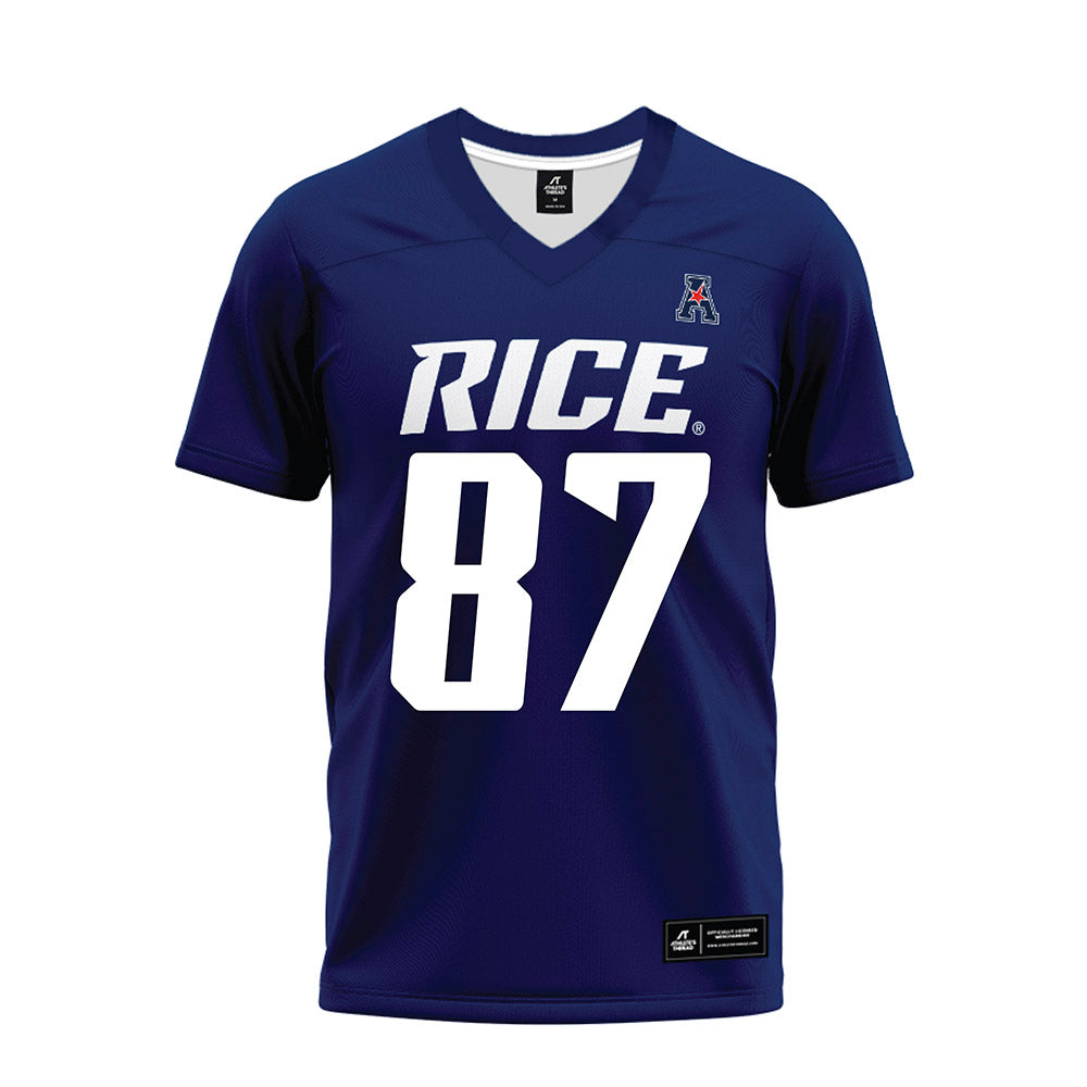 Rice - NCAA Football : Jack Bradley - Navy Blue AAC Premium Football Jersey