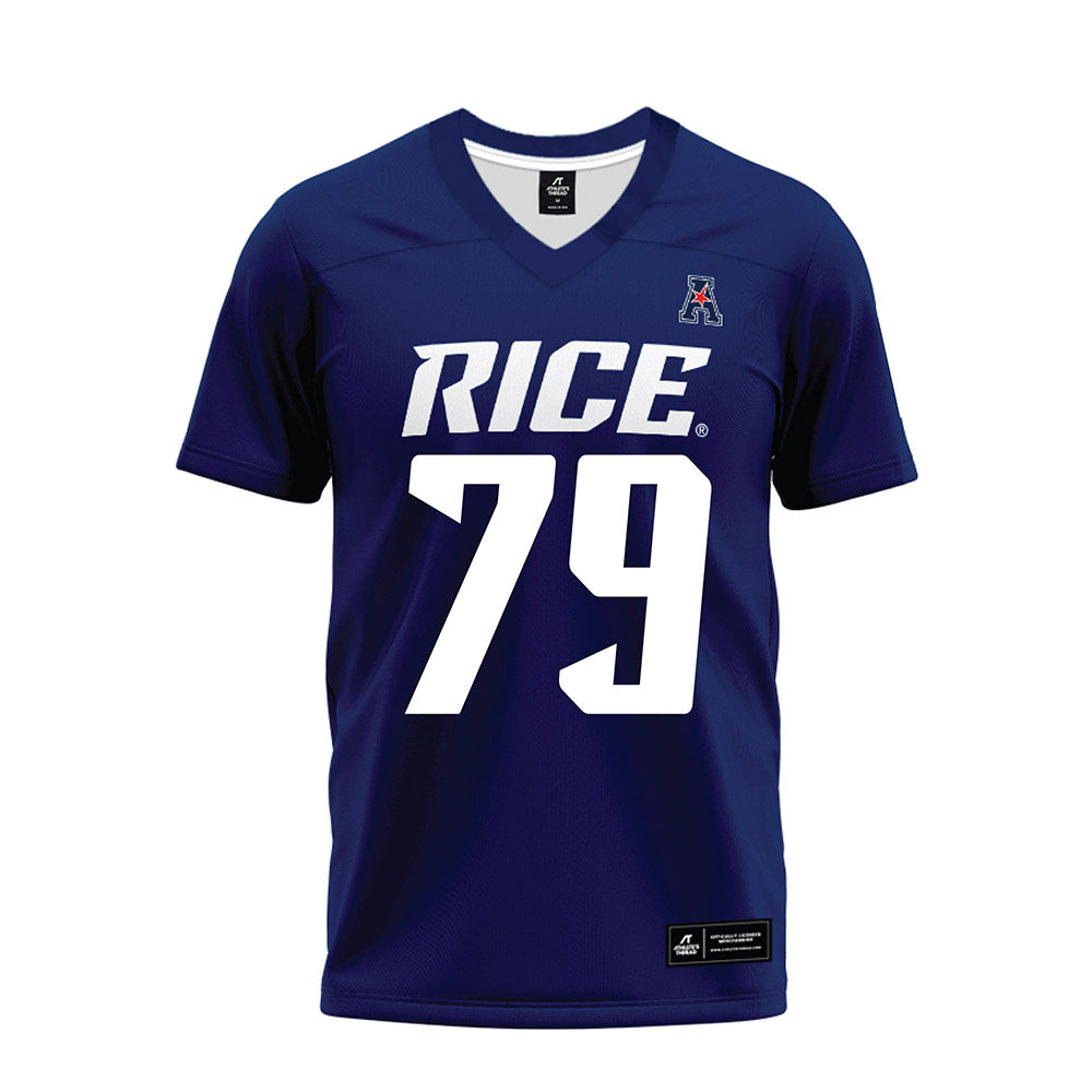 Rice - NCAA Football : Weston Kropp - Navy Blue AAC Premium Football Jersey