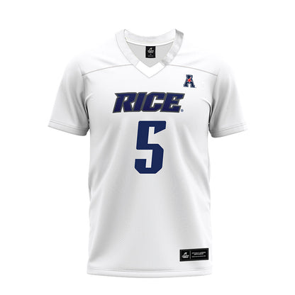 Rice - NCAA Football : Ari Broussard - White AAC Premium Football Jersey