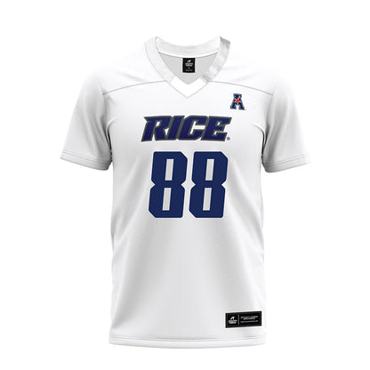 Rice - NCAA Football : Jaggar Hebeisen - White AAC Premium Football Jersey