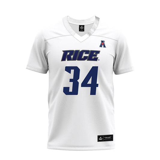Rice - NCAA Football : Kaleb Blanton - White AAC Premium Football Jersey-0