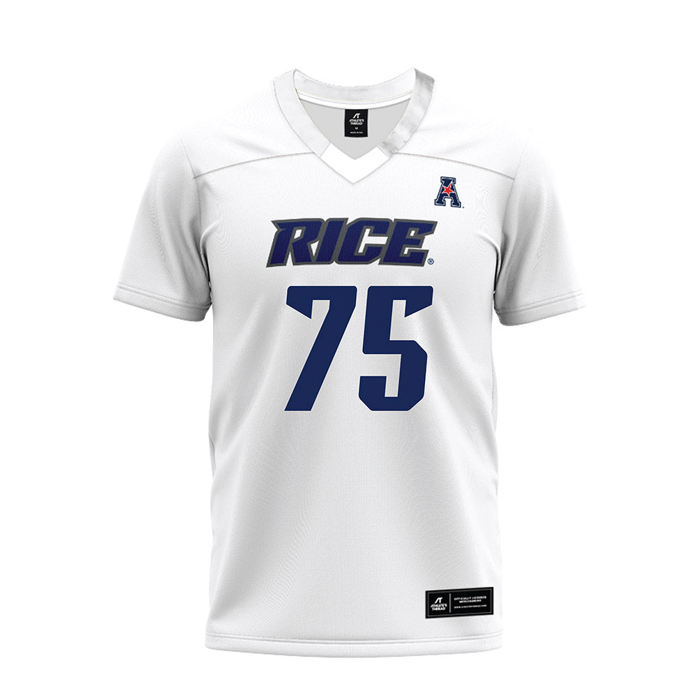 Rice - NCAA Football : Blake Boenisch - White AAC Premium Football Jersey-0