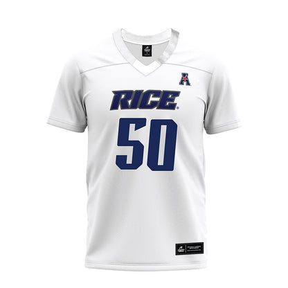 Rice - NCAA Football : Patrick Valent - White AAC Premium Football Jersey