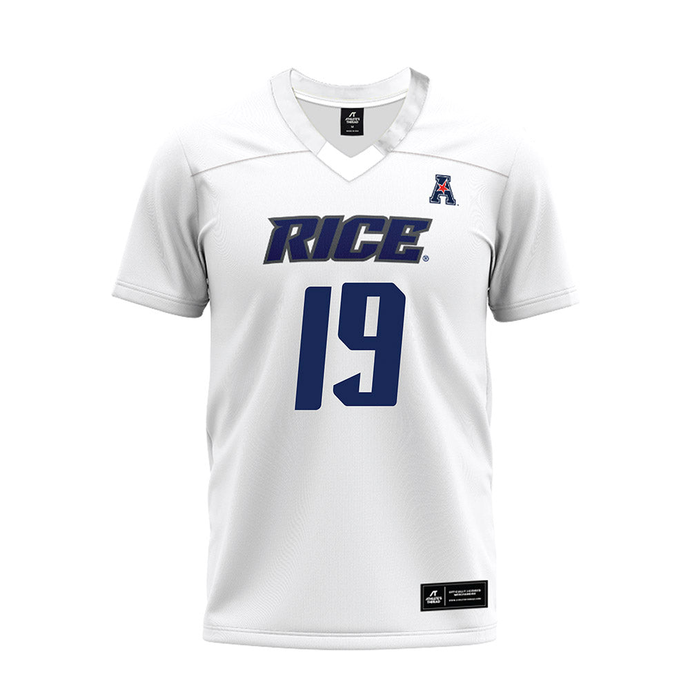 Rice - NCAA Football : Jeremiah Williams - White AAC Premium Football Jersey-0