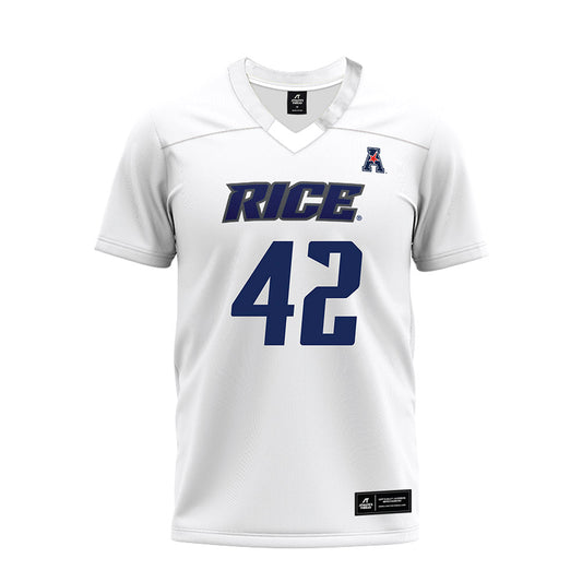 Rice - NCAA Football : Trey Phillippi - White AAC Premium Football Jersey