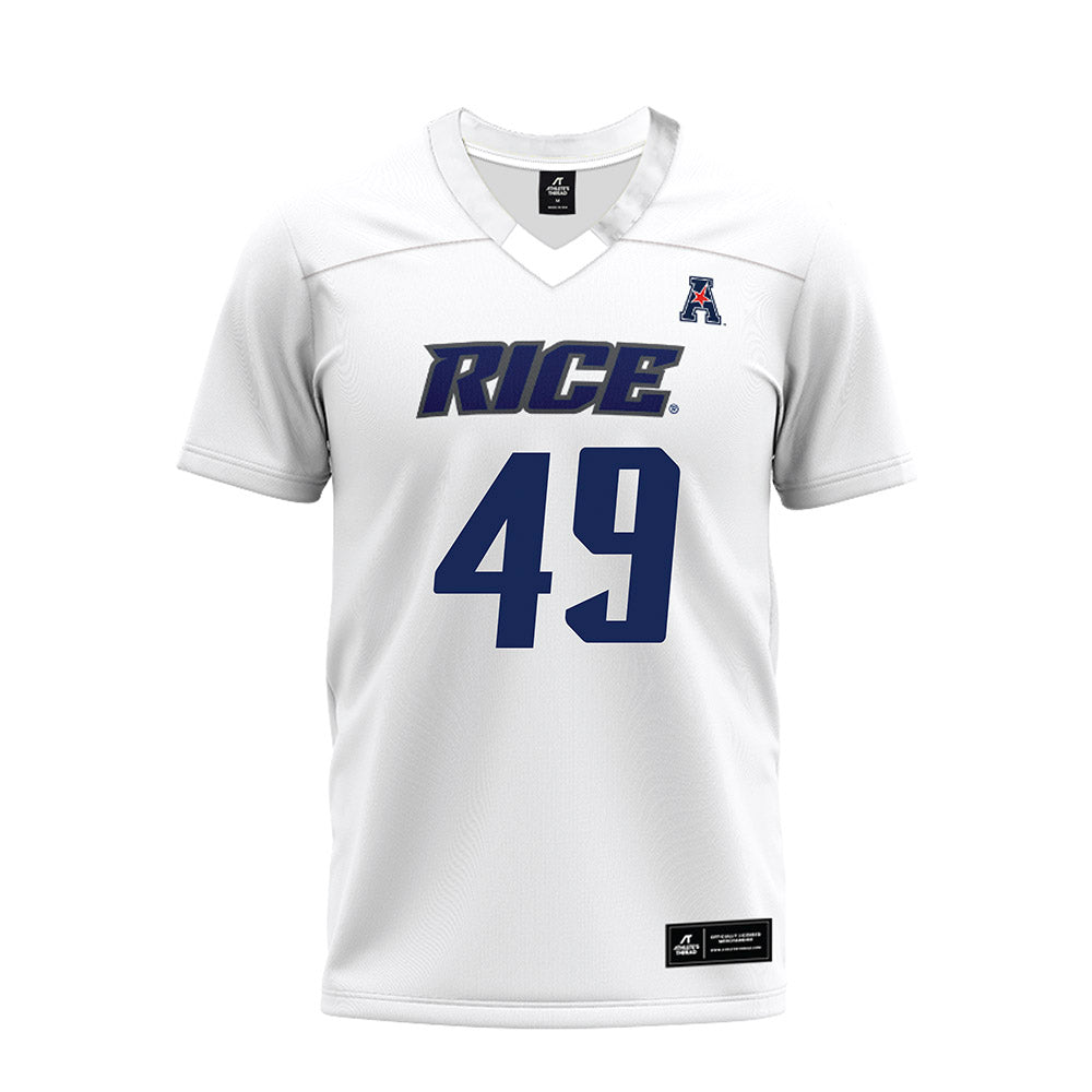 Rice - NCAA Football : Micah Barnett - White AAC Premium Football Jersey-0