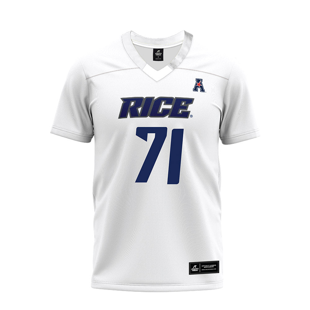 Rice - NCAA Football : Clay Servin - White AAC Premium Football Jersey