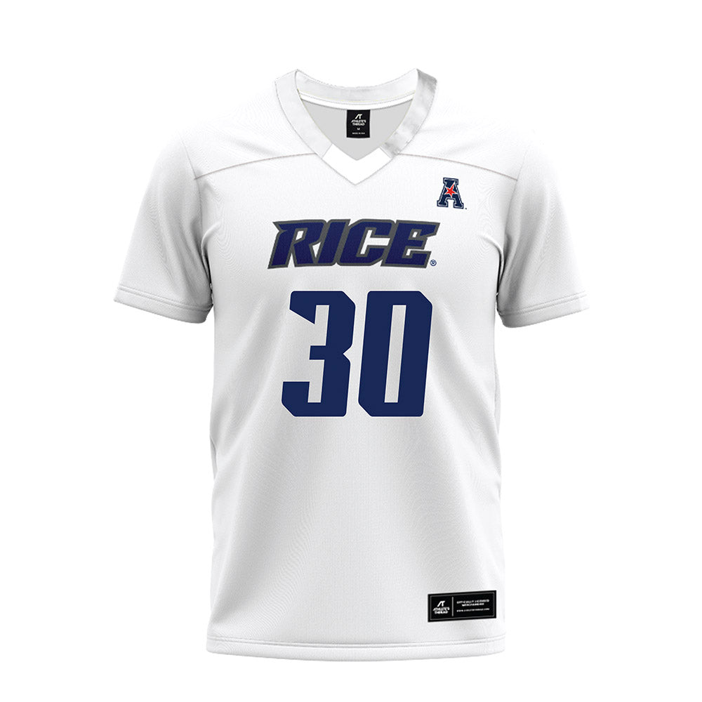 Rice - NCAA Football : Micah Barnett - White AAC Premium Football Jersey