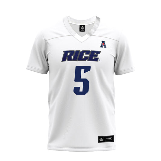 Rice - NCAA Football : Drew Devillier - White AAC Premium Football Jersey-0