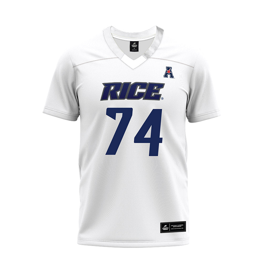 Rice - NCAA Football : Brad Baur - White AAC Premium Football Jersey