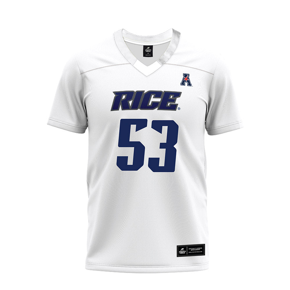 Rice - NCAA Football : Luke Miller - White AAC Premium Football Jersey-0