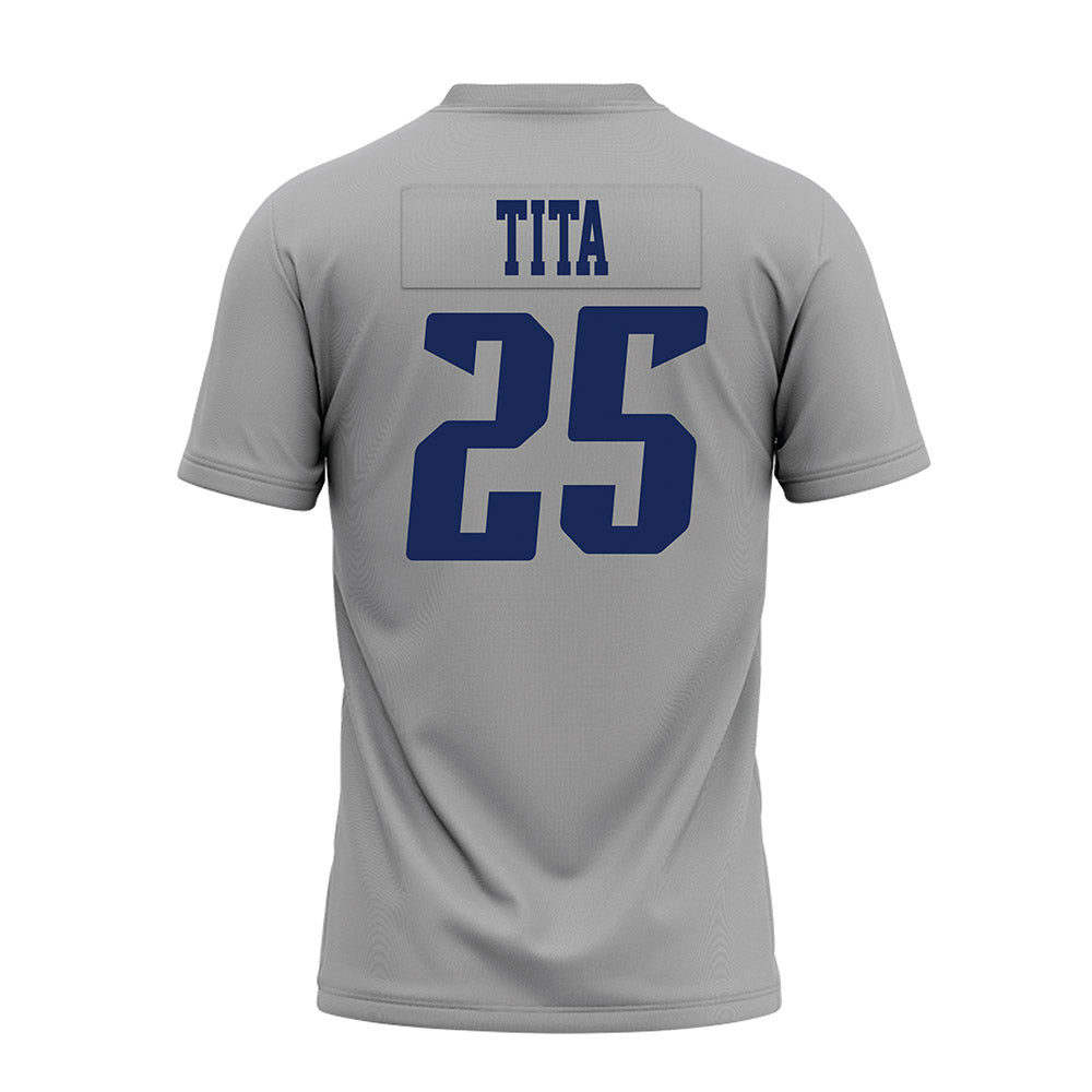 Rice - NCAA Football : Blaise Tita - Mid Grey AAC Premium Football Jersey-1