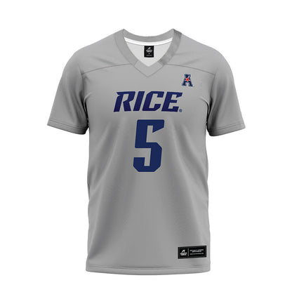 Rice - NCAA Football : Chike Anigbogu - Mid Grey AAC Premium Football Jersey