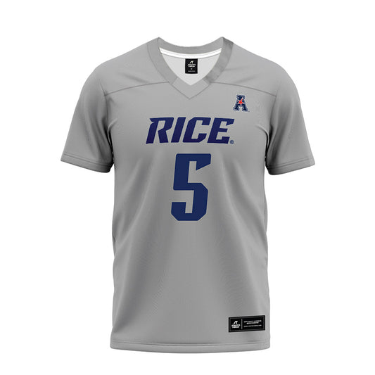 Rice - NCAA Football : Chike Anigbogu - Mid Grey AAC Premium Football Jersey