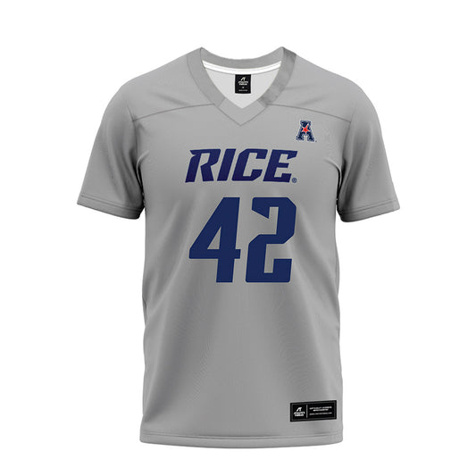 Rice - NCAA Football : Trey Phillippi - Mid Grey AAC Premium Football Jersey