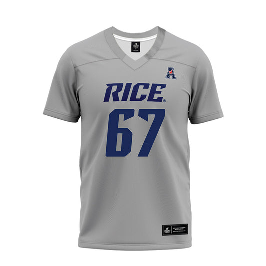 Rice - NCAA Football : Luke Needham - Mid Grey AAC Premium Football Jersey-0