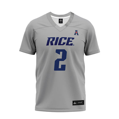 Rice - NCAA Football : DJ Arkansas - Mid Grey AAC Premium Football Jersey