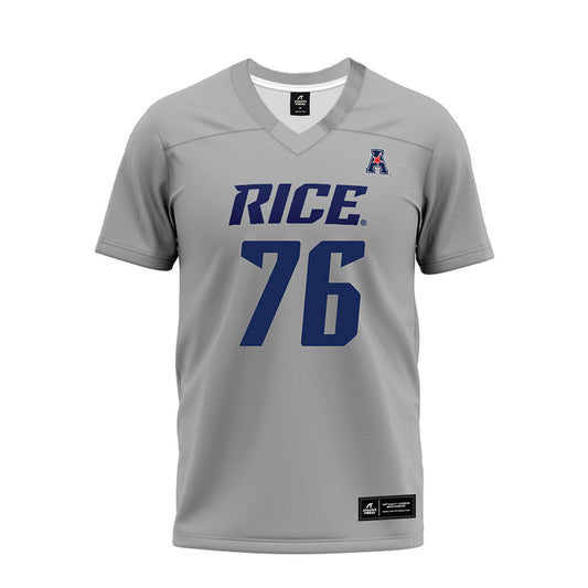 Rice - NCAA Football : John Long - Mid Grey AAC Premium Football Jersey