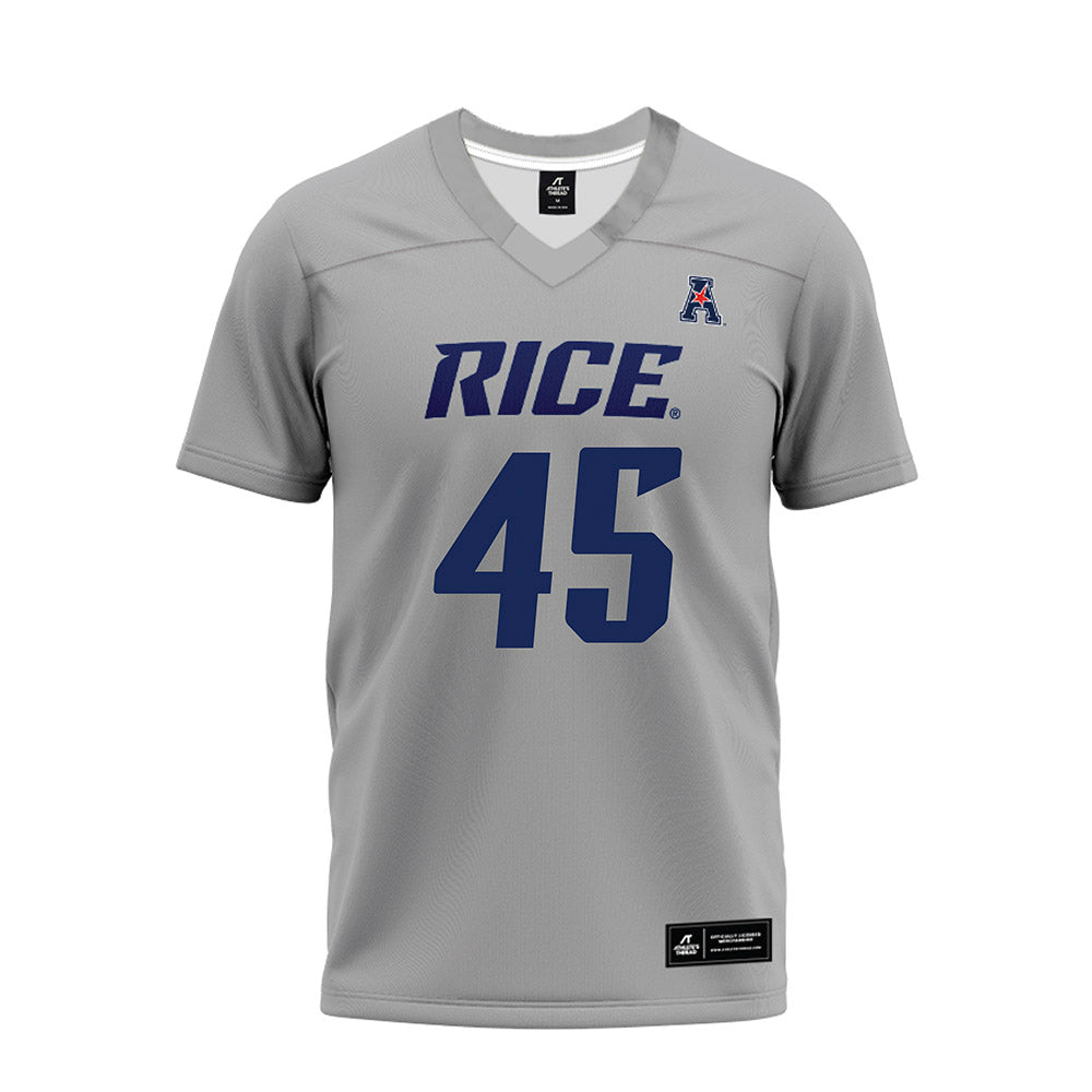 Rice - NCAA Football : Demone Green - Mid Grey AAC Premium Football Jersey