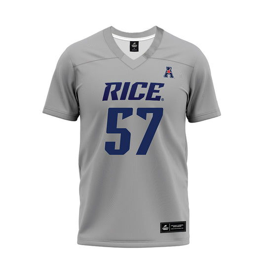 Rice - NCAA Football : Aquantis Clemmons - Mid Grey AAC Premium Football Jersey-0
