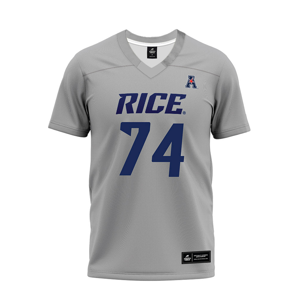 Rice - NCAA Football : Brad Baur - Mid Grey AAC Premium Football Jersey