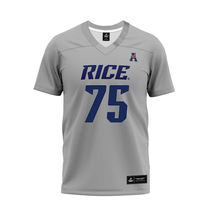 Rice - NCAA Football : Blake Boenisch - Mid Grey AAC Premium Football Jersey-0