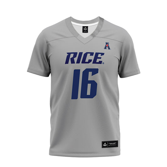 Rice - NCAA Football : Chibuikem Nwajuaku - Mid Grey AAC Premium Football Jersey