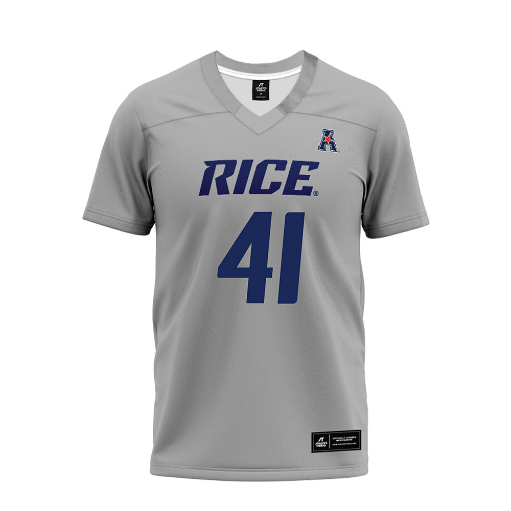 Rice - NCAA Football : Plae Wyatt - Mid Grey AAC Premium Football Jersey-0