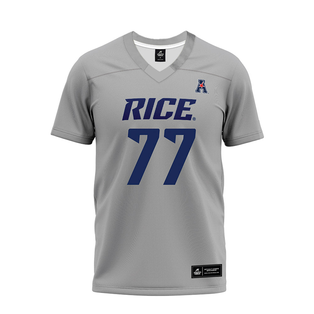 Rice - NCAA Football : Ian Bothwell - Mid Grey AAC Premium Football Jersey-0