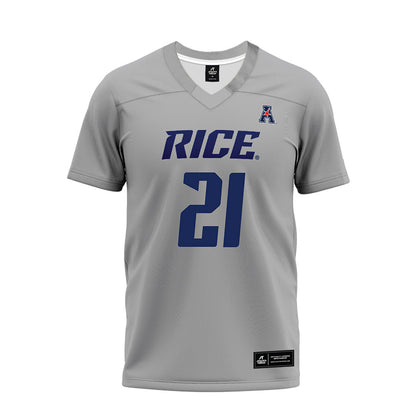 Rice - NCAA Football : Jamarion Clark - Mid Grey AAC Premium Football Jersey-0