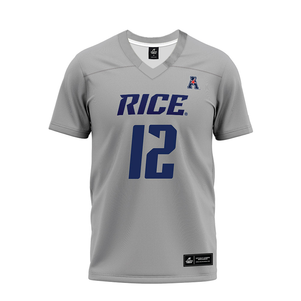 Rice - NCAA Football : Joshua Williams - Mid Grey AAC Premium Football Jersey