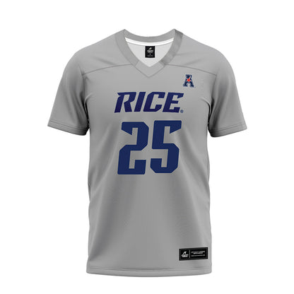 Rice - NCAA Football : Rhys Phillips - Mid Grey AAC Premium Football Jersey-0