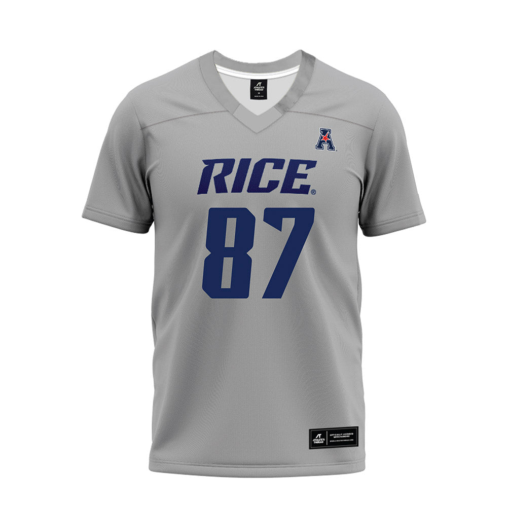 Rice - NCAA Football : Jack Bradley - Mid Grey AAC Premium Football Jersey