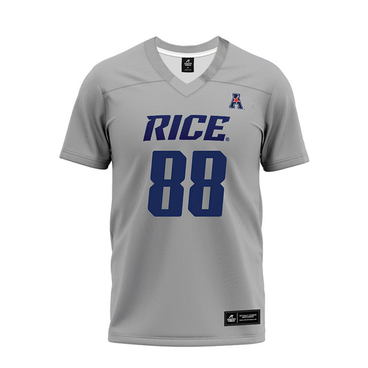 Rice - NCAA Football : Jaggar Hebeisen - Mid Grey AAC Premium Football Jersey