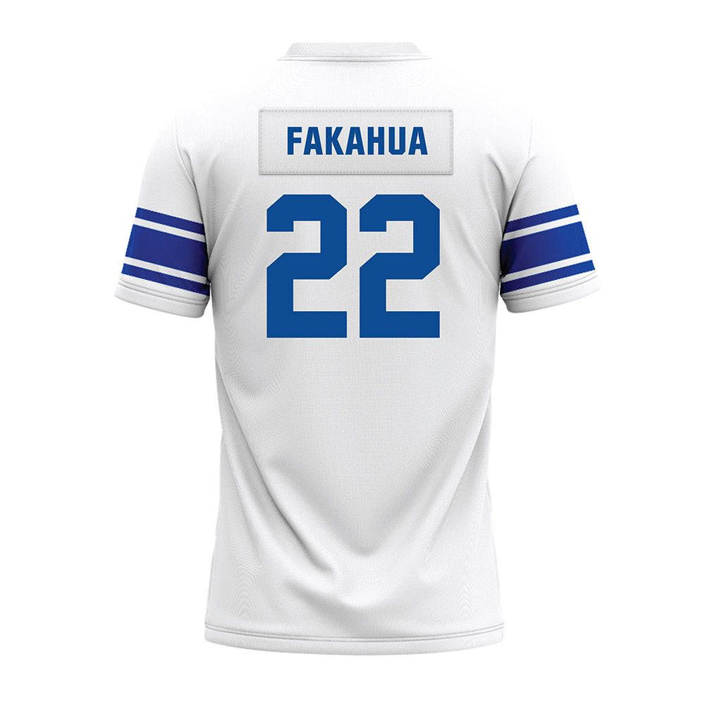 BYU - NCAA Football : Mason Fakahua - White Premium Football Jersey