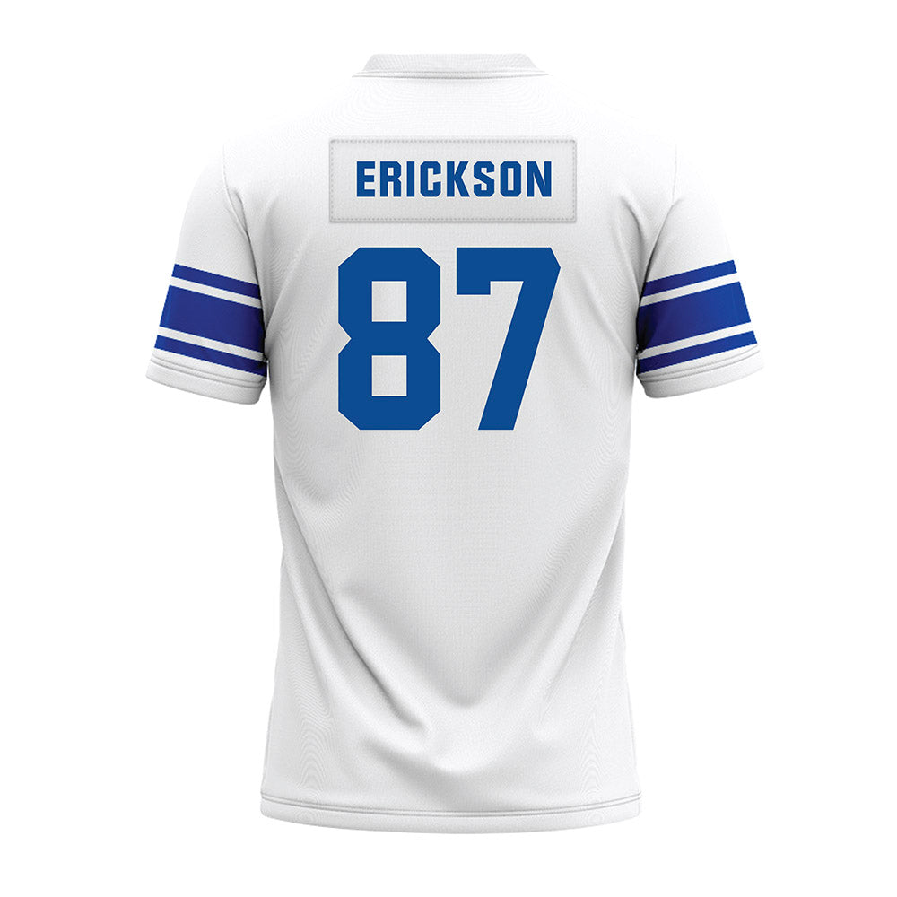 BYU - NCAA Football : Ethan Erickson - White Premium Football Jersey