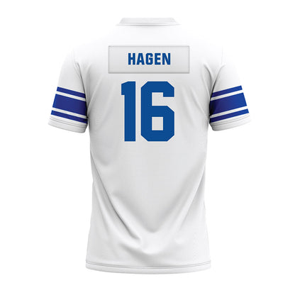 BYU - NCAA Football : Cole Hagen - White Premium Football Jersey