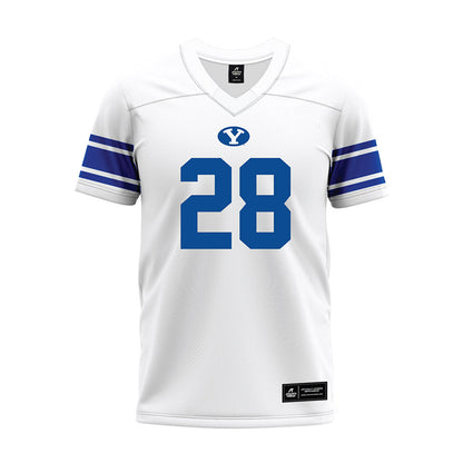 BYU - NCAA Football : Tanner Wall - White Premium Football Jersey