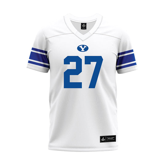 BYU - NCAA Football : Lj Martin - White Premium Football Jersey