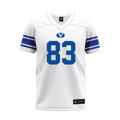 BYU - NCAA Football : Weston Covey - White Premium Football Jersey