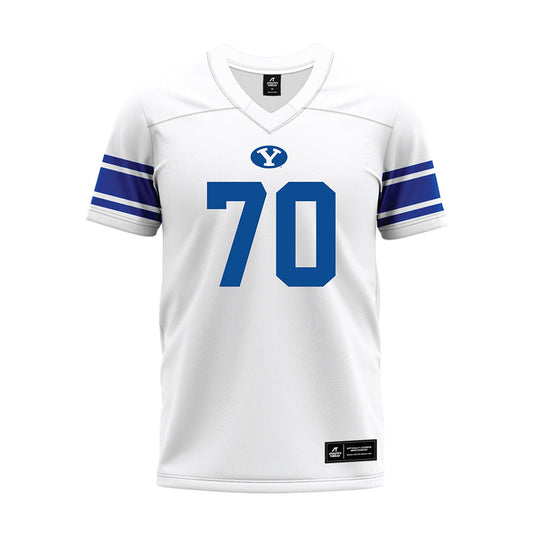 BYU - NCAA Football : Iki Tupou - White Premium Football Jersey-0