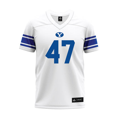 BYU - NCAA Football : Dalton Riggs - White Premium Football Jersey