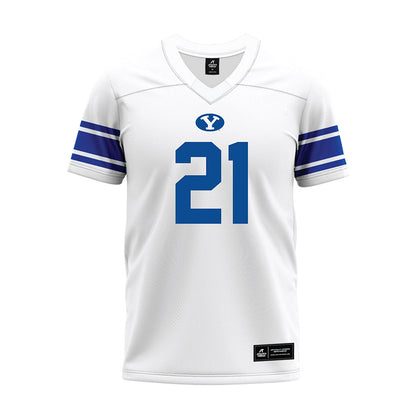 BYU - NCAA Football : Enoch Nawahine - White Premium Football Jersey